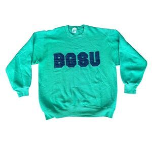 Crewneck Vintage Jerzees Sweatshirt BGSU College Large Vintage Green